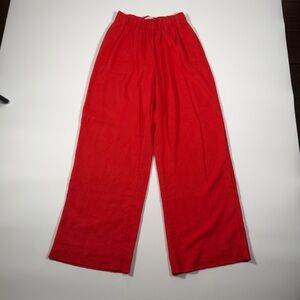 Abercrombie & Fitch Women's Red Elastic Waist Wide Leg Flowy Pants‎ Size XS